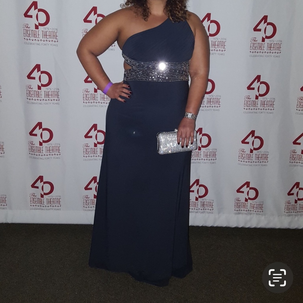 Dark Gray Formal Dress with Sequins